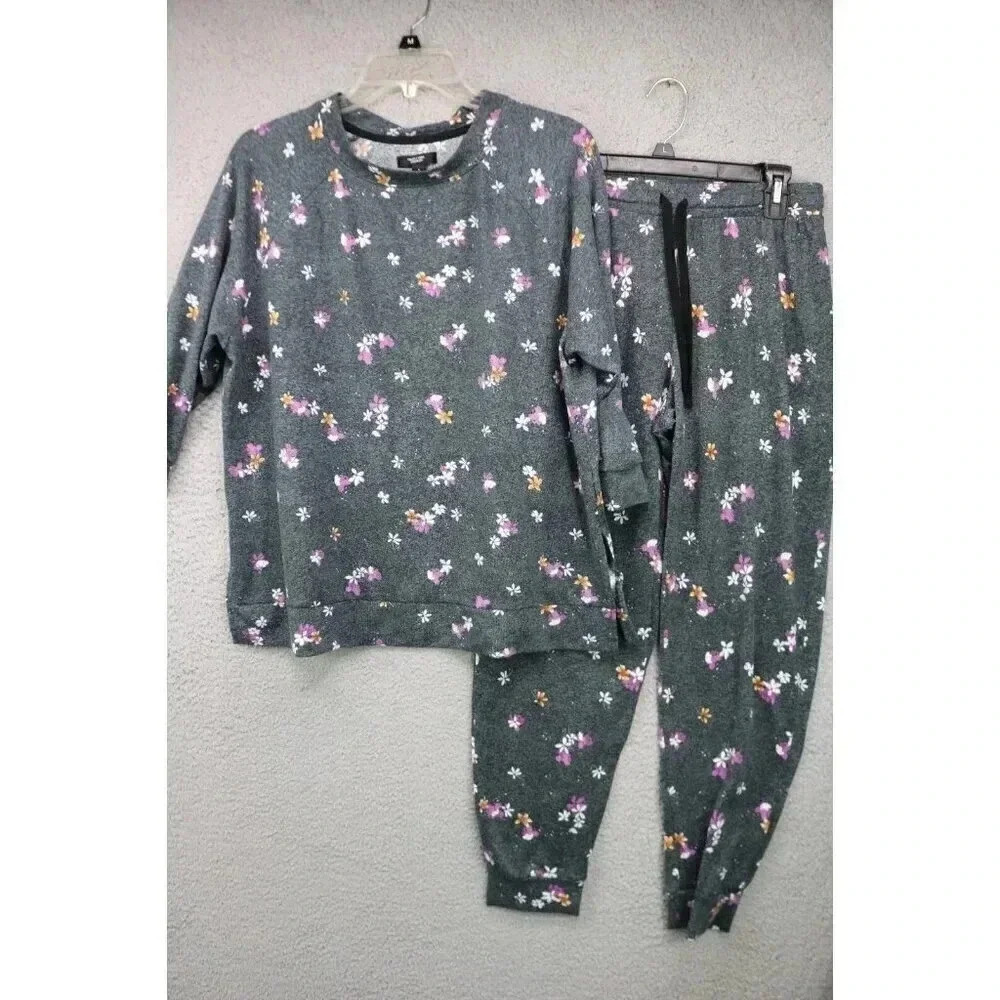Simply Vera VeraWang Pajama Set-Small-3/4 Sleeves-Drawstring-Pockets